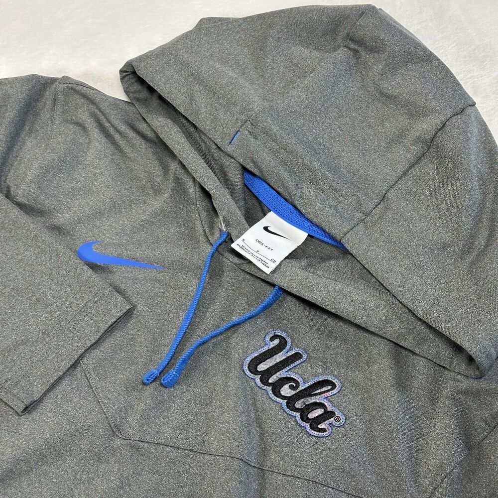 Nike Dri-FIT UCLA Bruins Hooded Pullover Gray‎ Blue Athletic Hoodie Women’s S